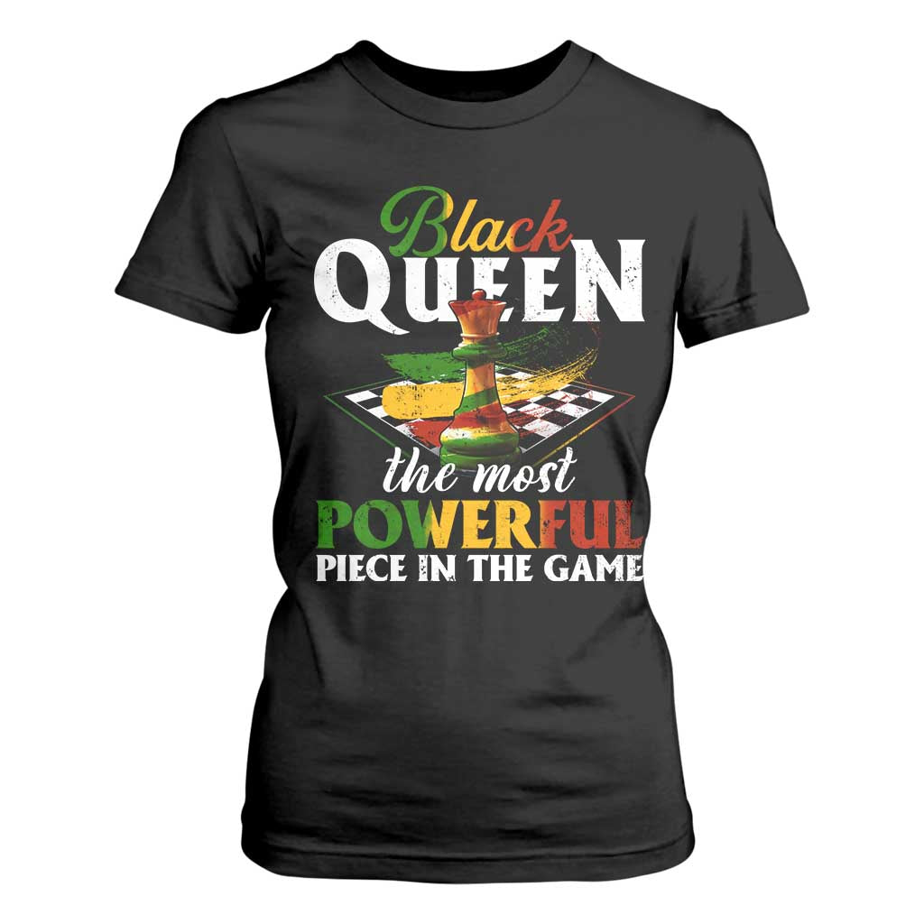 Black Pride T Shirt For Women Black Queen The Most Powerful Piece In The Game