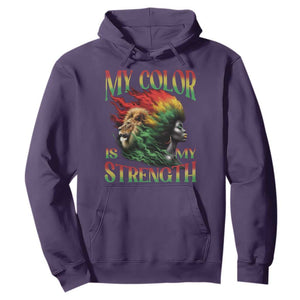 Black Pride Hoodie My Color Is My Strength African American Lion Women