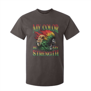 Black Pride T Shirt For Kid My Color Is My Strength African American Lion Women