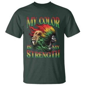 Black Pride T Shirt My Color Is My Strength African American Lion Women