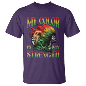 Black Pride T Shirt My Color Is My Strength African American Lion Women