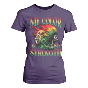 Black Pride T Shirt For Women My Color Is My Strength African American Lion Women