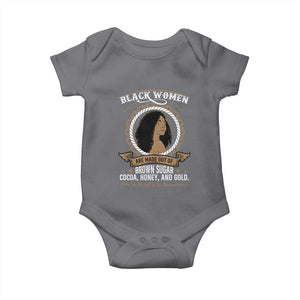 Black Women Pride Baby Onesie Made Out Of Brown Sugar Cocoa Honey And Gold