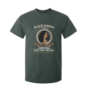 Black Women Pride T Shirt For Kid Made Out Of Brown Sugar Cocoa Honey And Gold