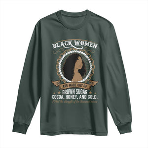 Black Women Pride Long Sleeve Shirt Made Out Of Brown Sugar Cocoa Honey And Gold