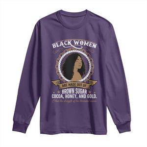 Black Women Pride Long Sleeve Shirt Made Out Of Brown Sugar Cocoa Honey And Gold