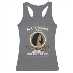 Black Women Pride Racerback Tank Top Made Out Of Brown Sugar Cocoa Honey And Gold