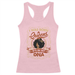 Black Women Pride Racerback Tank Top I Was Born A Queen It's In My DNA Retro