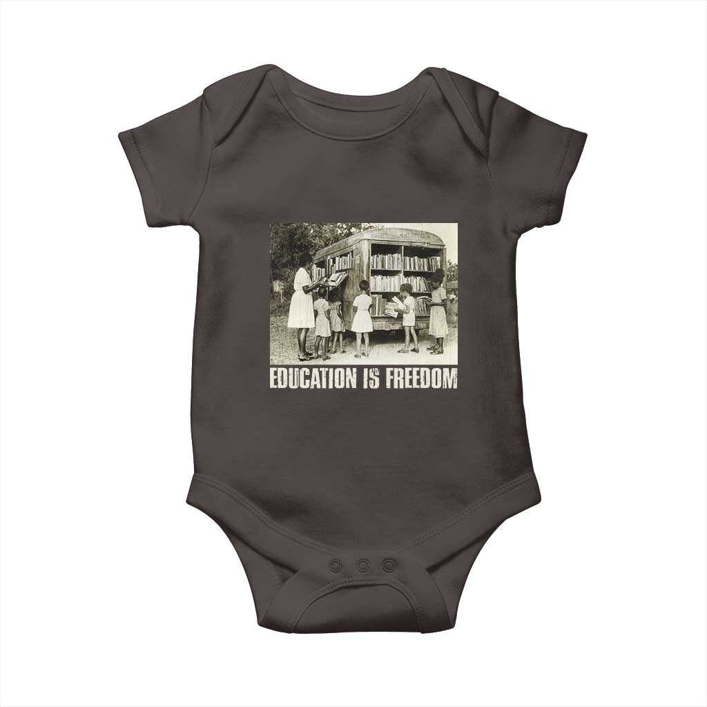 Education Is Freedom Baby Onesie Black Educator Bookish
