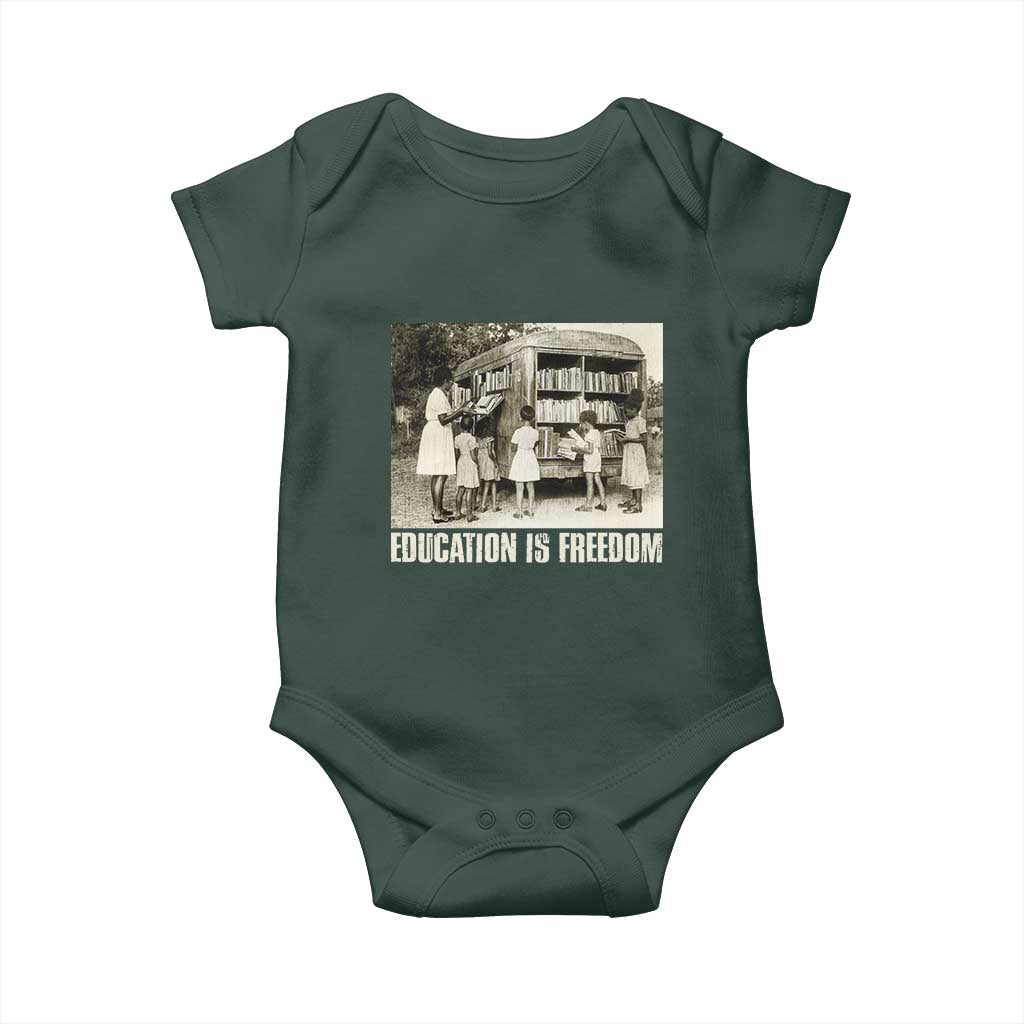 Education Is Freedom Baby Onesie Black Educator Bookish