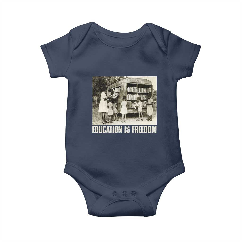 Education Is Freedom Baby Onesie Black Educator Bookish
