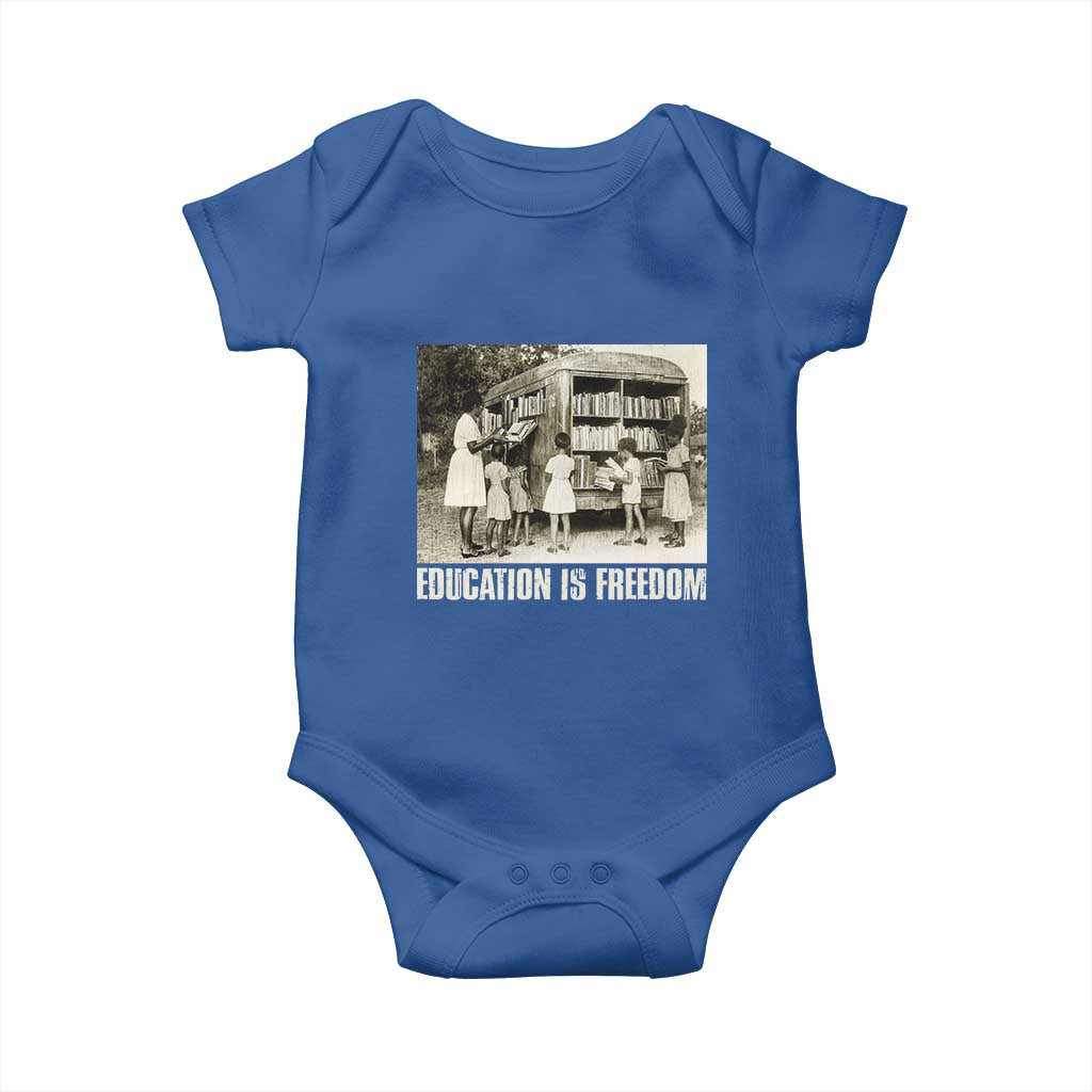 Education Is Freedom Baby Onesie Black Educator Bookish