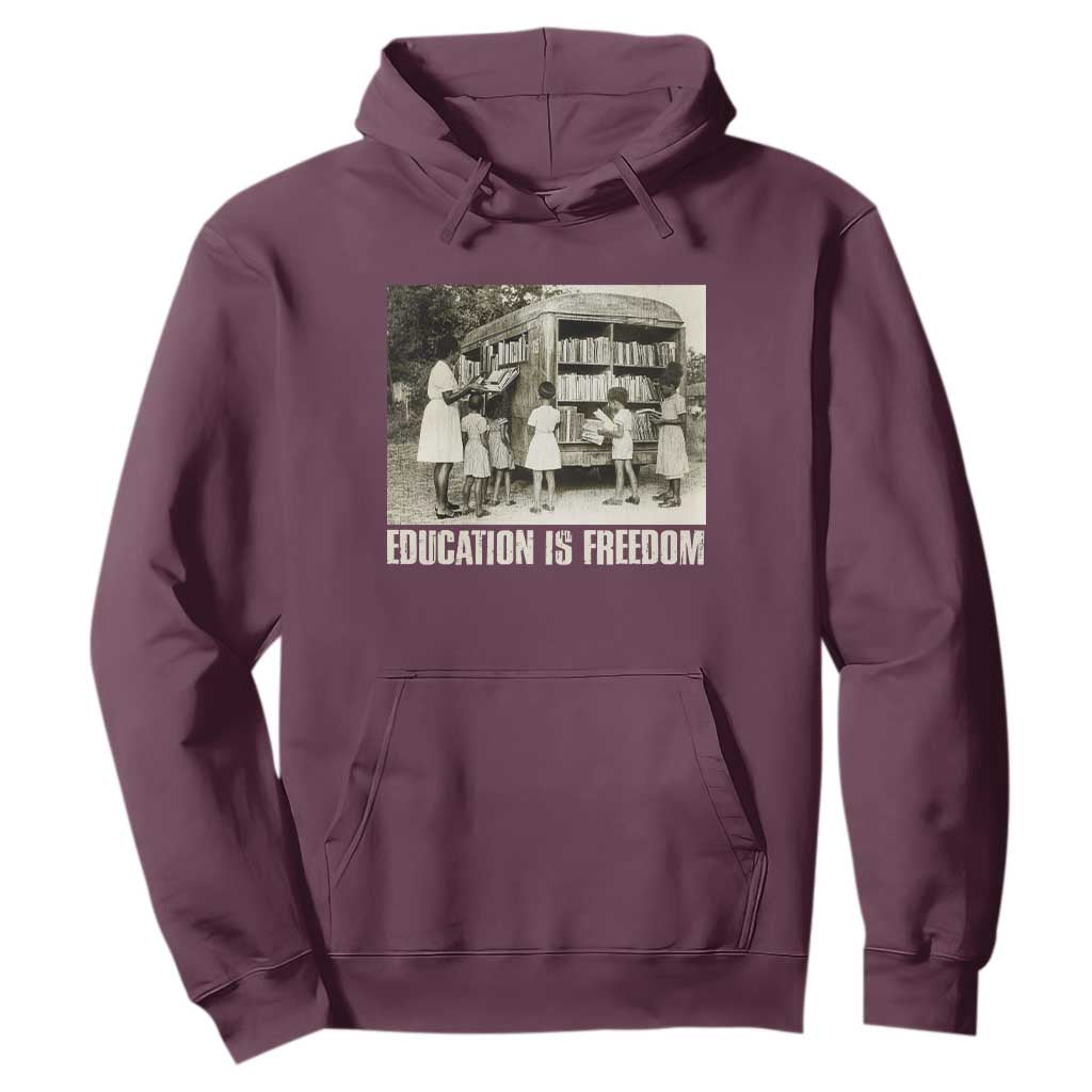 Education Is Freedom Hoodie Black Educator Bookish
