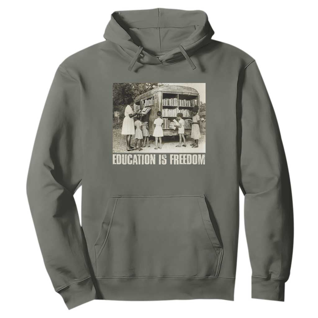 Education Is Freedom Hoodie Black Educator Bookish
