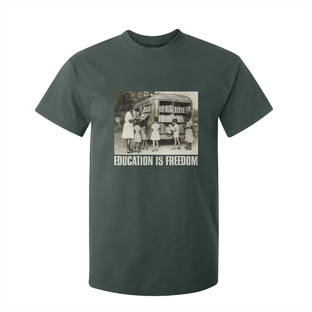 Education Is Freedom T Shirt For Kid Black Educator Bookish