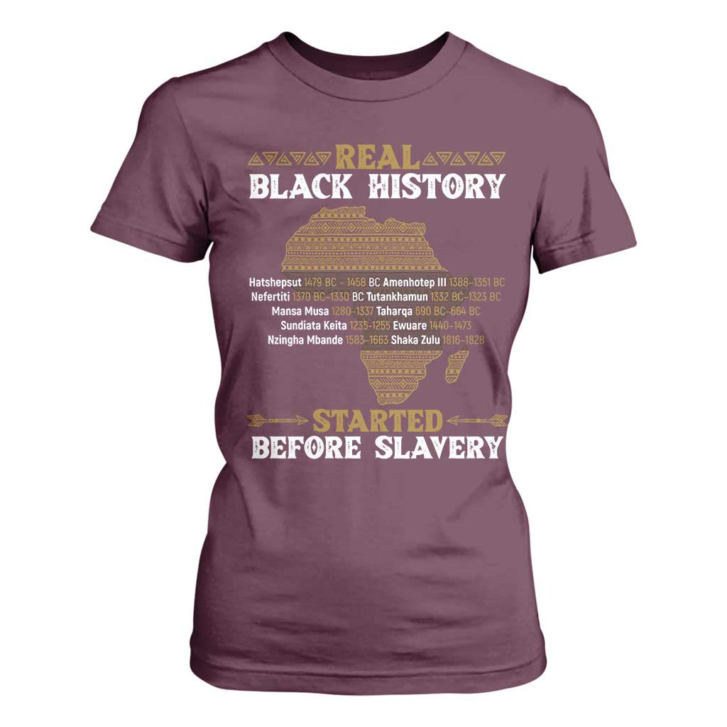 Real Black History Started Before Slavery T Shirt For Women