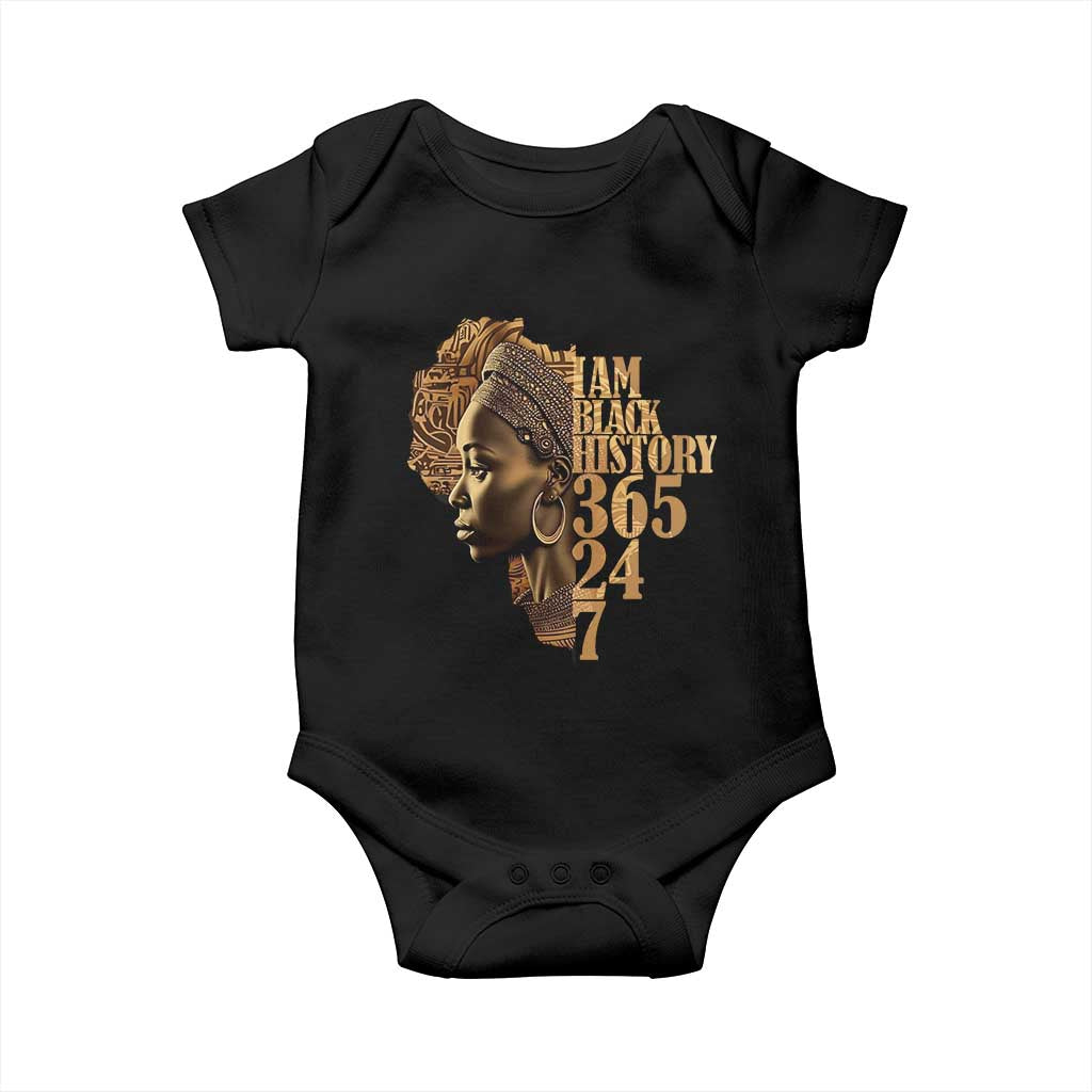 I Am Black History 365 24 7 Baby Onesie