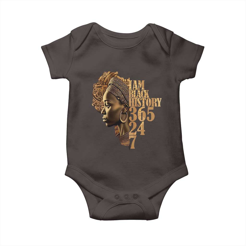 I Am Black History 365 24 7 Baby Onesie