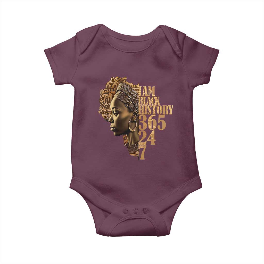 I Am Black History 365 24 7 Baby Onesie