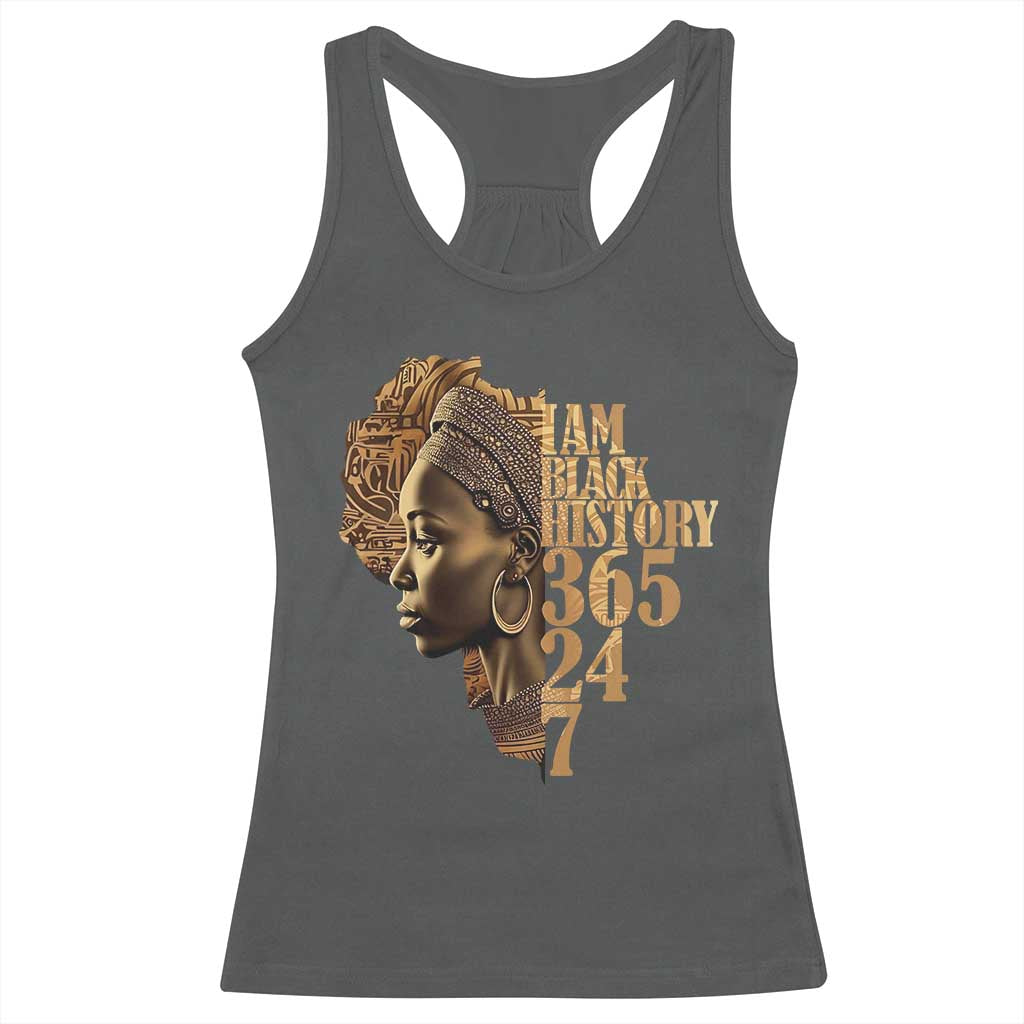 I Am Black History 365 24 7 Racerback Tank Top