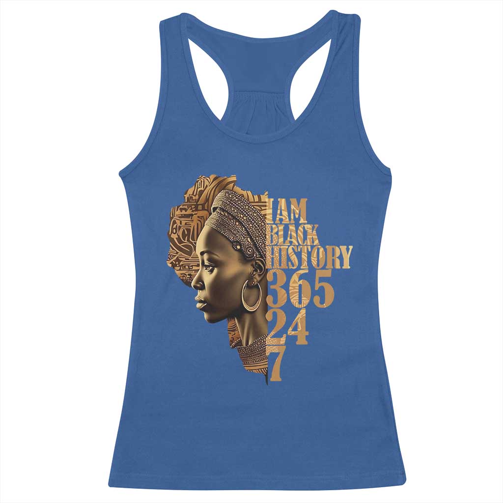 I Am Black History 365 24 7 Racerback Tank Top