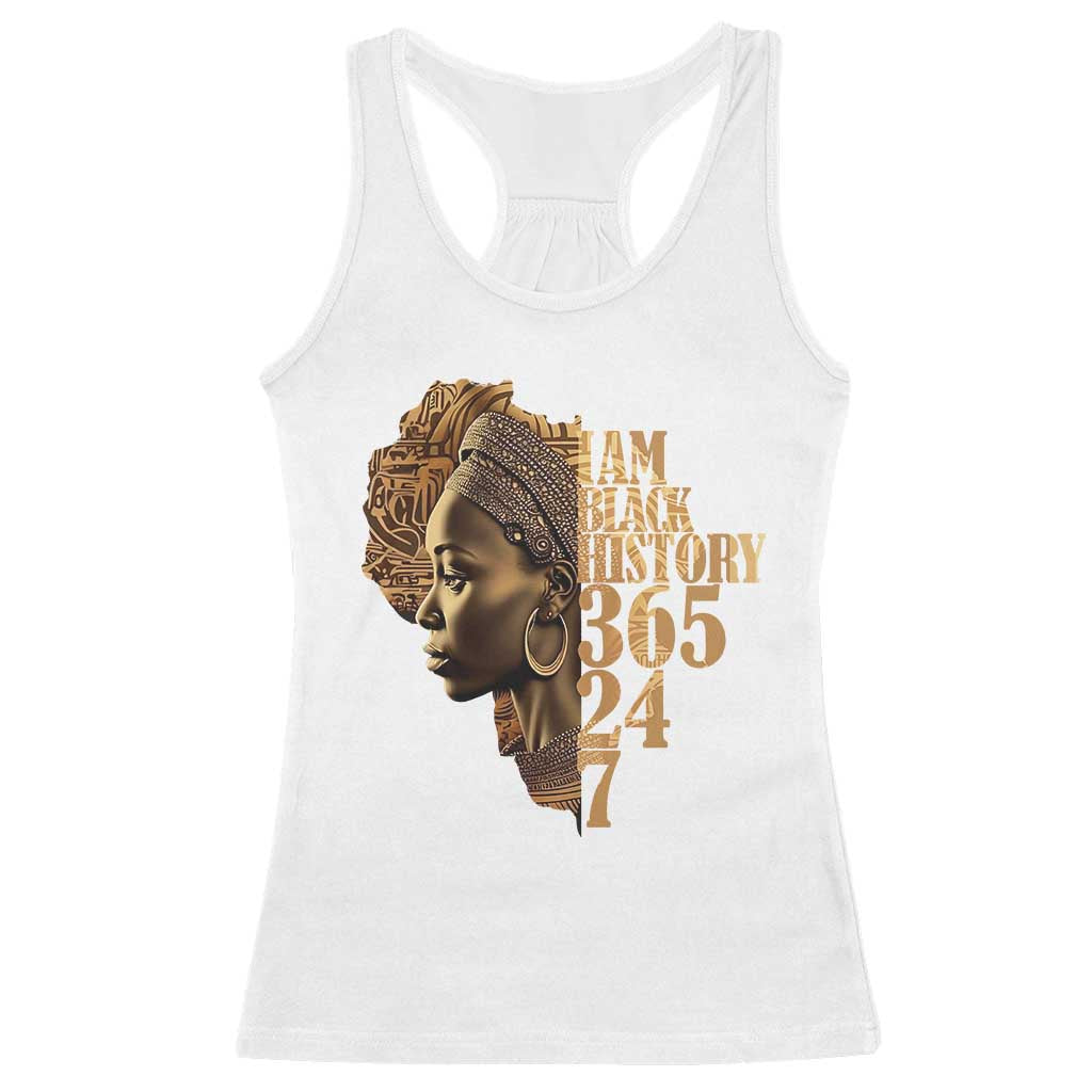 I Am Black History 365 24 7 Racerback Tank Top