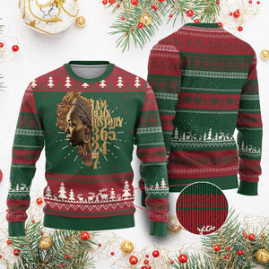 I Am Black History 365 24 7 Ugly Christmas Sweater