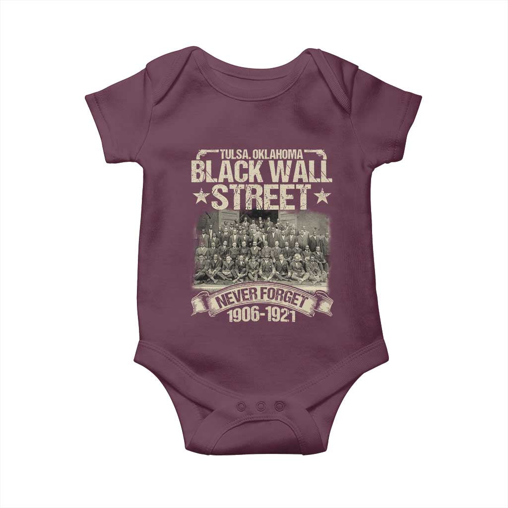 Black Wall Street Baby Onesie Never Forget 1906 1921 Tulsa Black History
