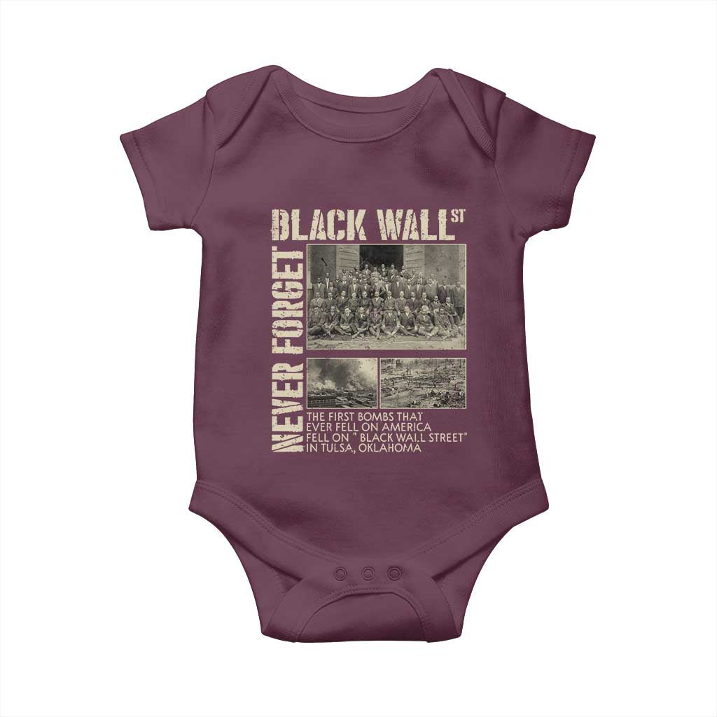 Black Wall Street Baby Onesie Never Forget Tulsa Black History Month