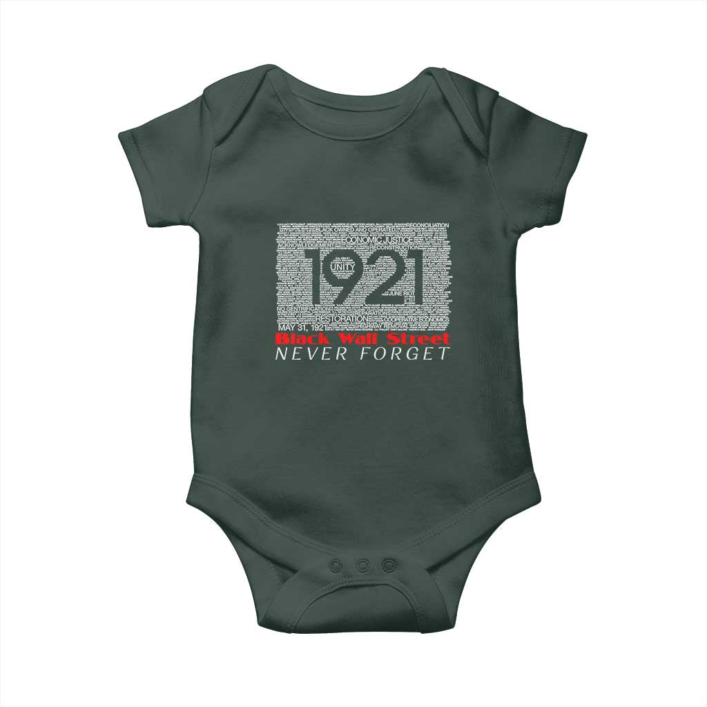 Black Wall Street Baby Onesie Never Forget 1921 Greenwood Tulsa Black History