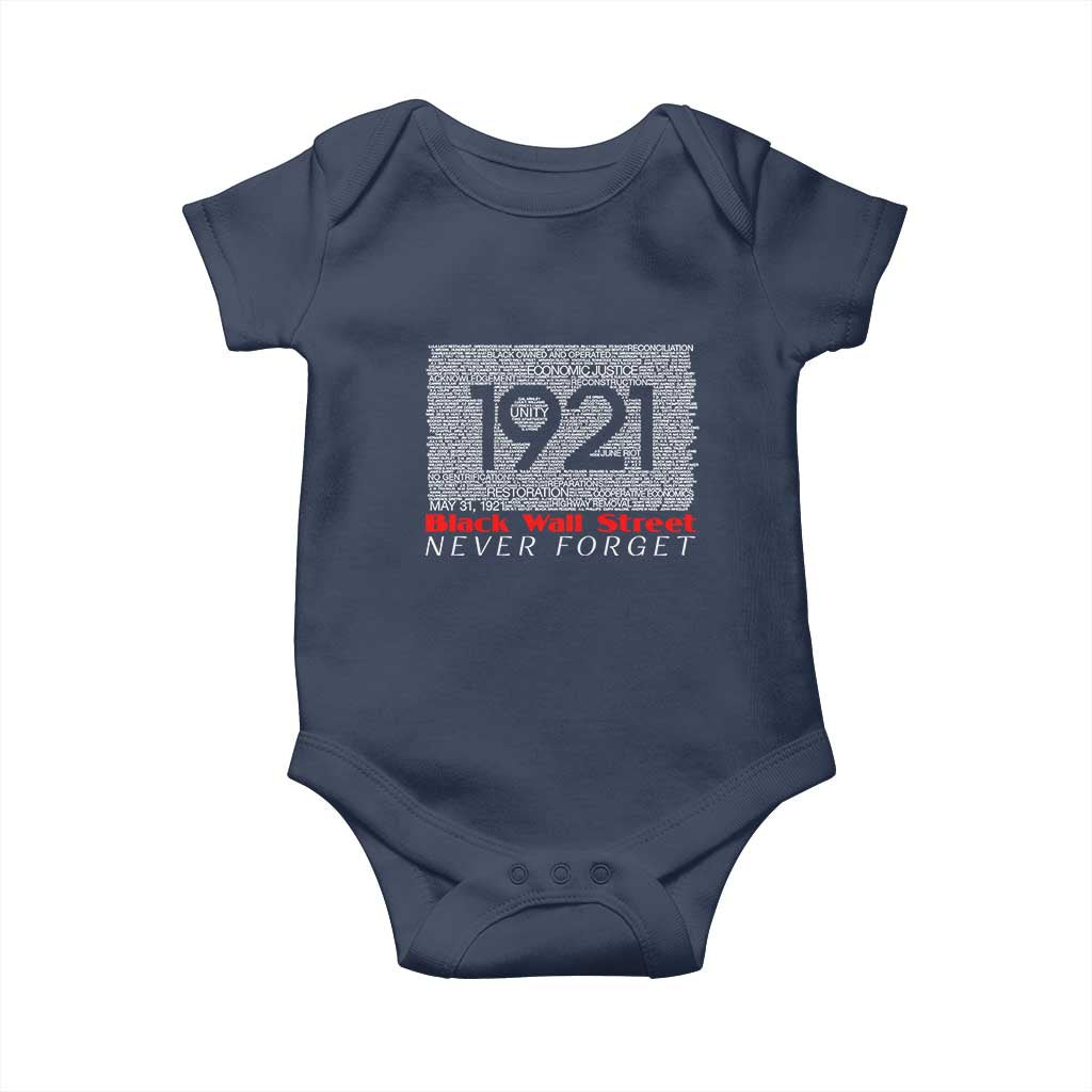 Black Wall Street Baby Onesie Never Forget 1921 Greenwood Tulsa Black History