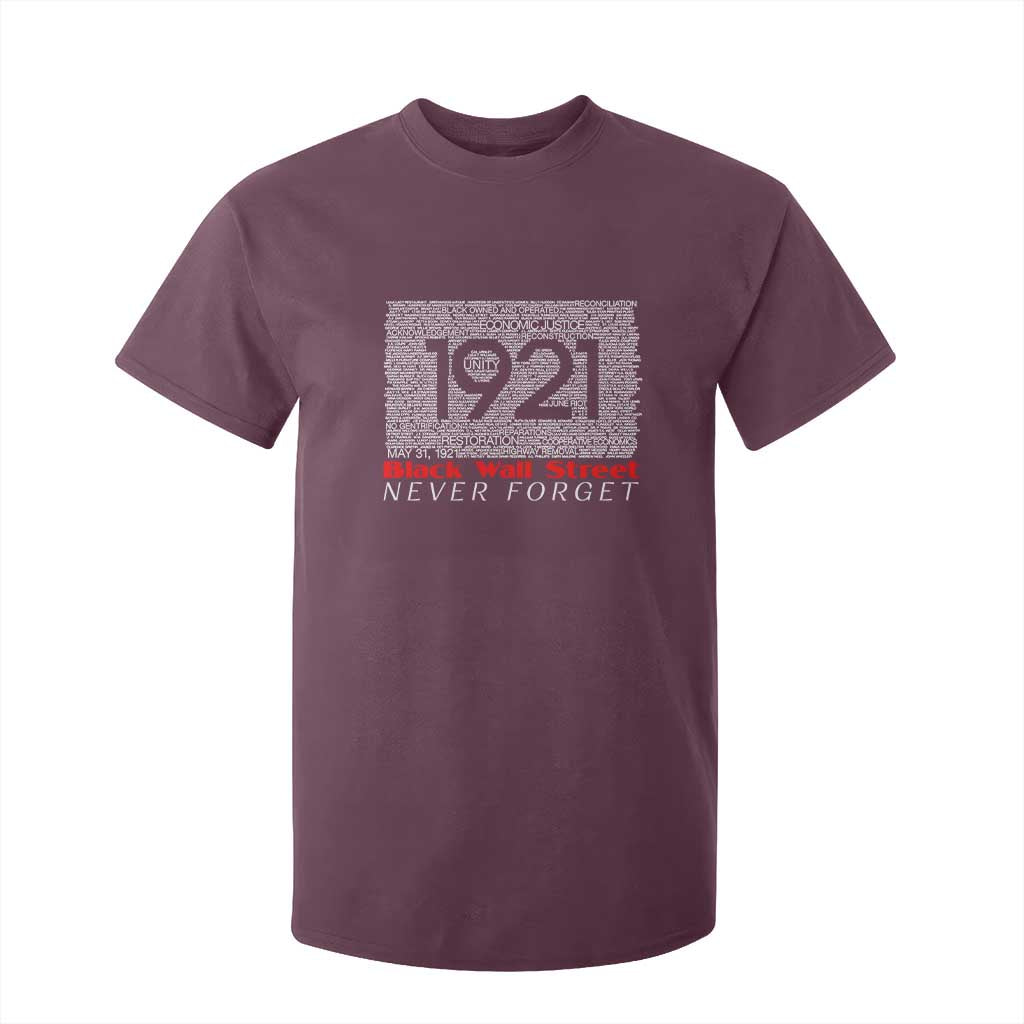 Black Wall Street T Shirt For Kid Never Forget 1921 Greenwood Tulsa Black History