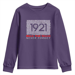 Black Wall Street Youth Sweatshirt Never Forget 1921 Greenwood Tulsa Black History