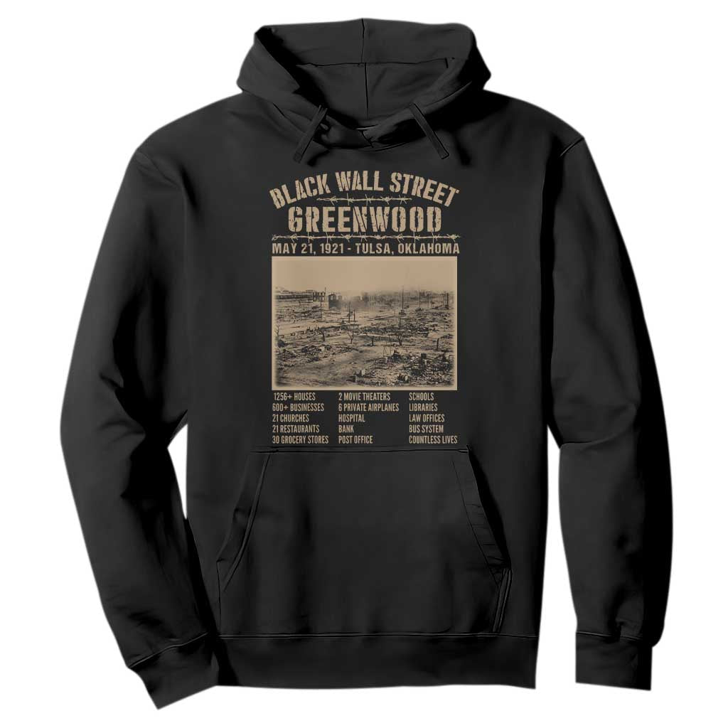 Black Wall Street Hoodie Never Forget 1921 Tulsa Black History Retro