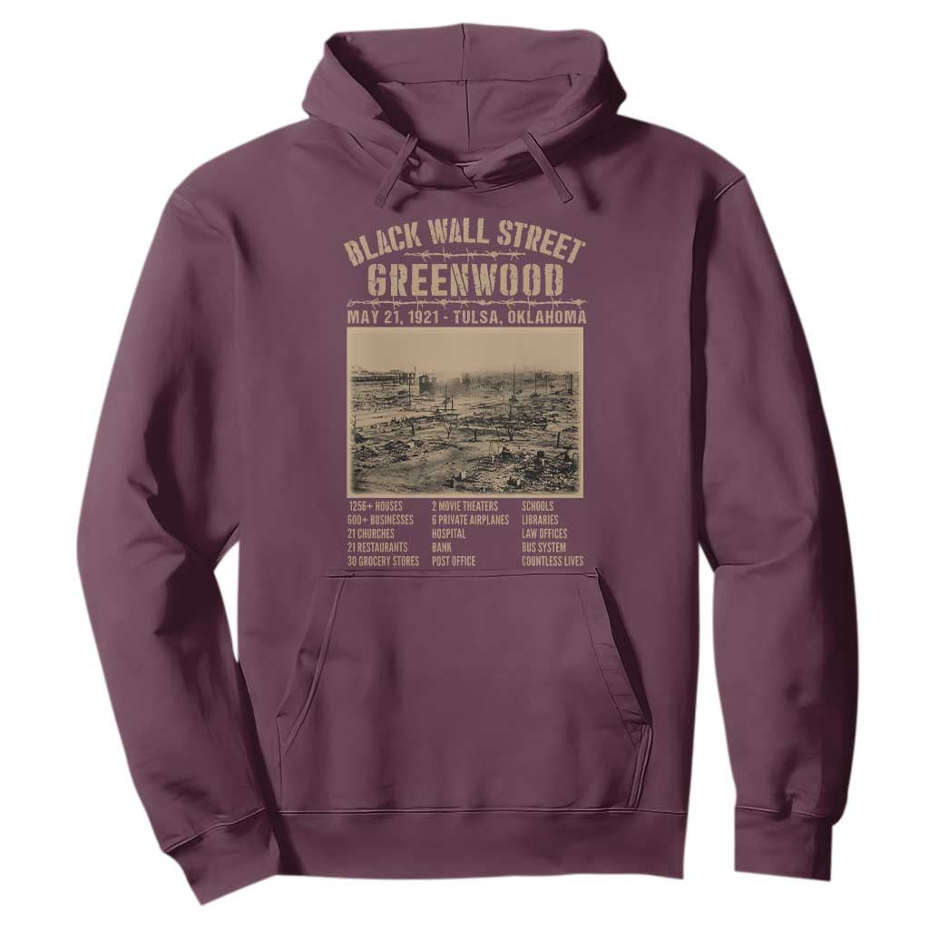 Black Wall Street Hoodie Never Forget 1921 Tulsa Black History Retro