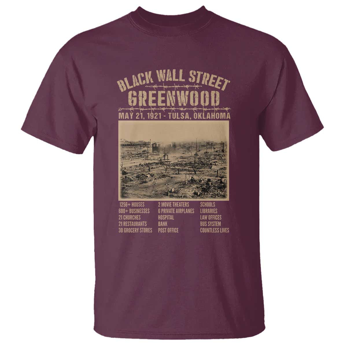 Black Wall Street T Shirt Never Forget 1921 Tulsa Black History Retro