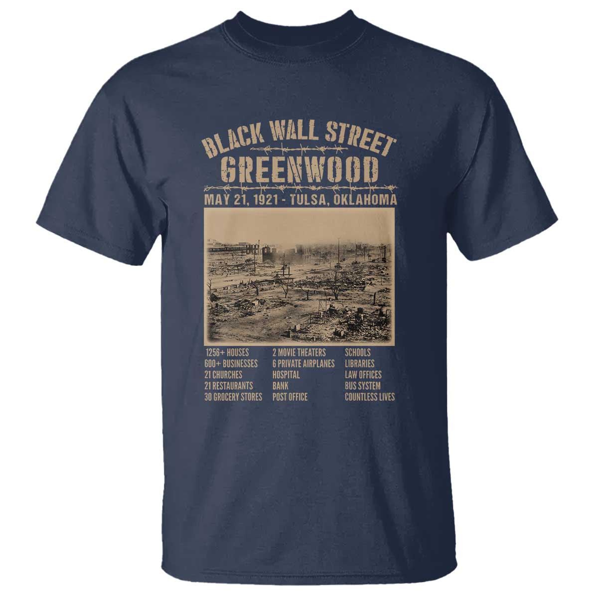 Black Wall Street T Shirt Never Forget 1921 Tulsa Black History Retro