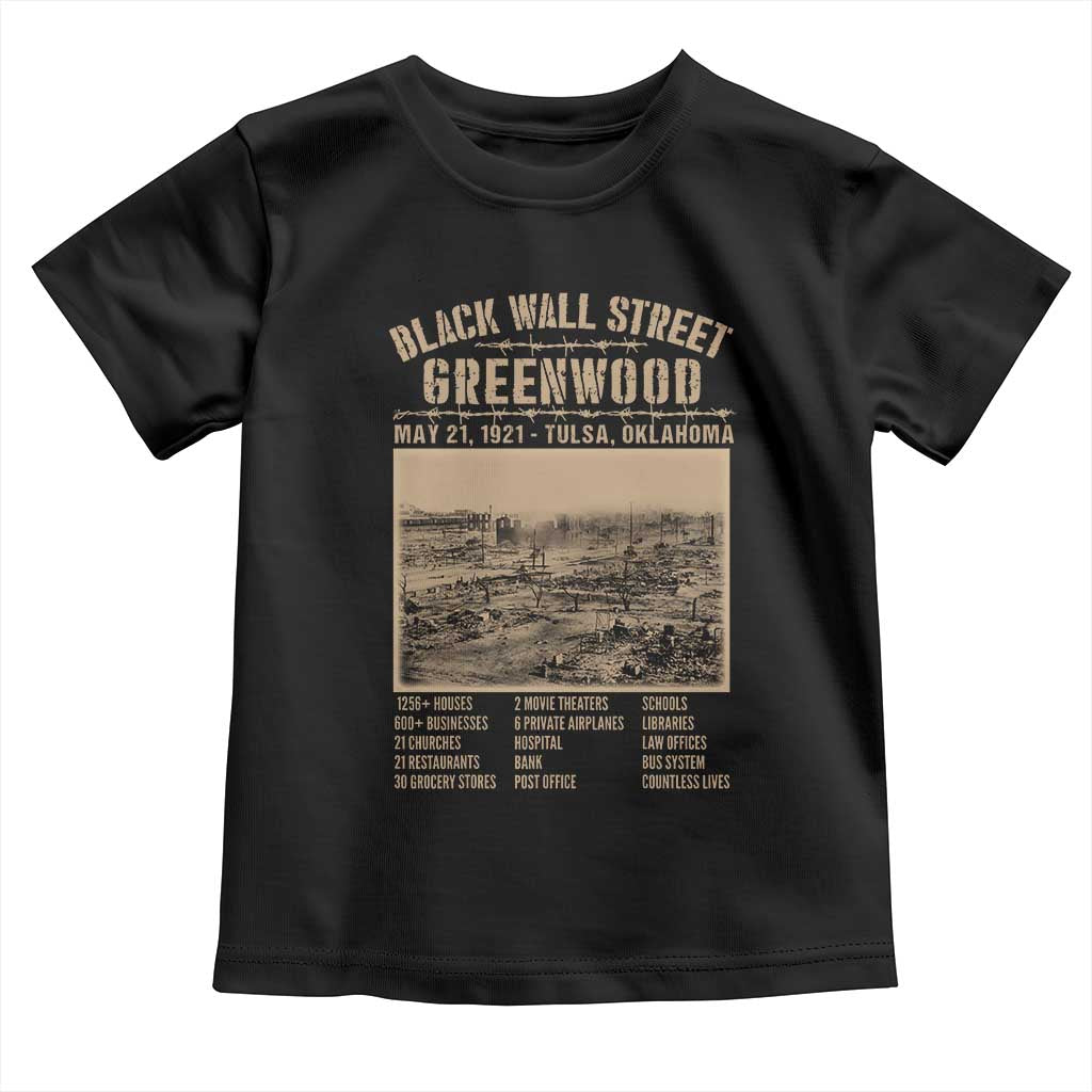 Black Wall Street Toddler T Shirt Never Forget 1921 Tulsa Black History Retro
