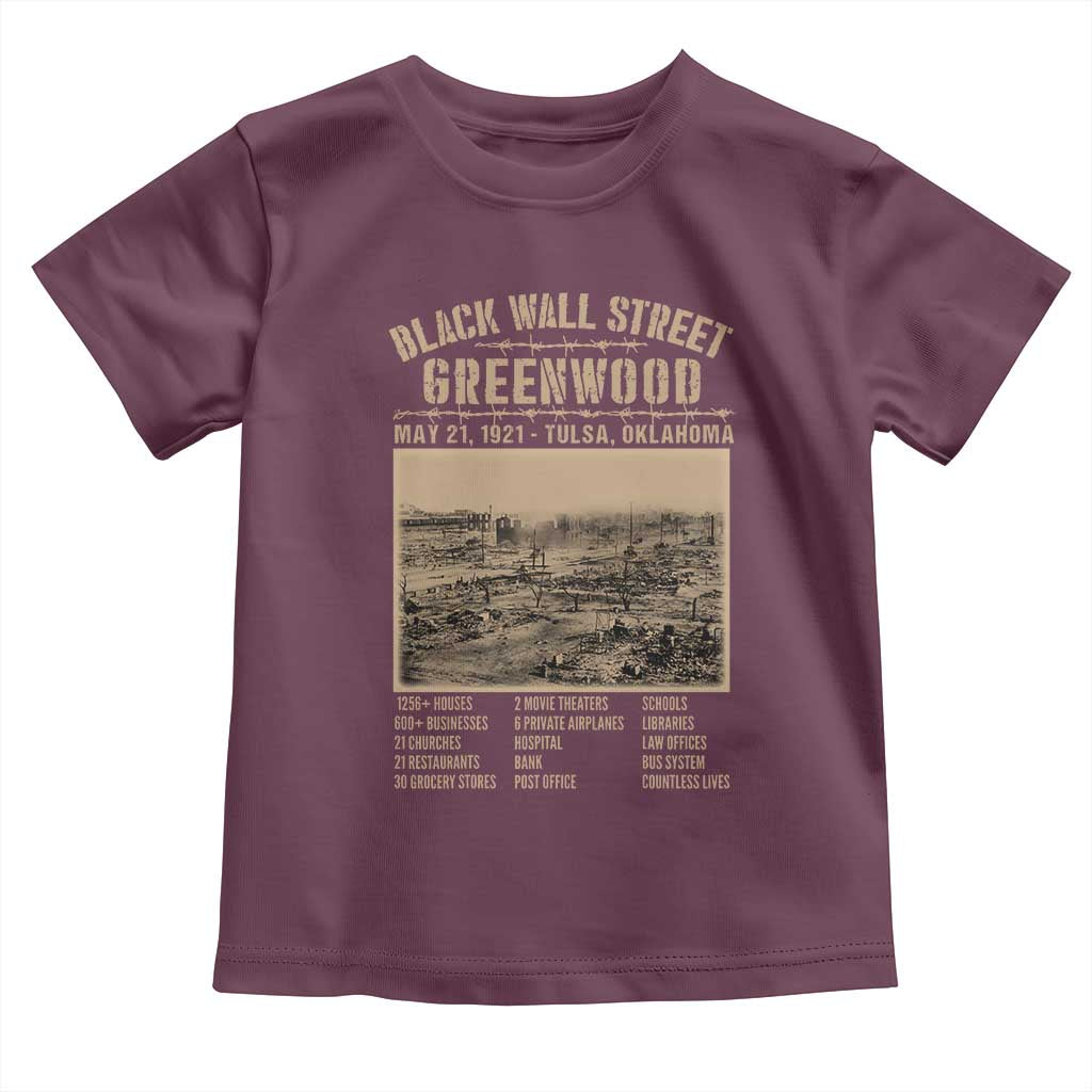 Black Wall Street Toddler T Shirt Never Forget 1921 Tulsa Black History Retro