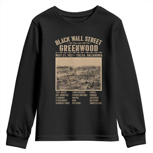 Black Wall Street Youth Sweatshirt Never Forget 1921 Tulsa Black History Retro