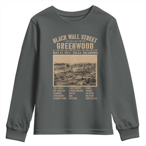 Black Wall Street Youth Sweatshirt Never Forget 1921 Tulsa Black History Retro