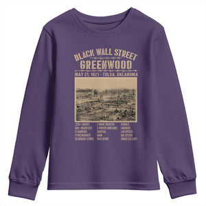 Black Wall Street Youth Sweatshirt Never Forget 1921 Tulsa Black History Retro