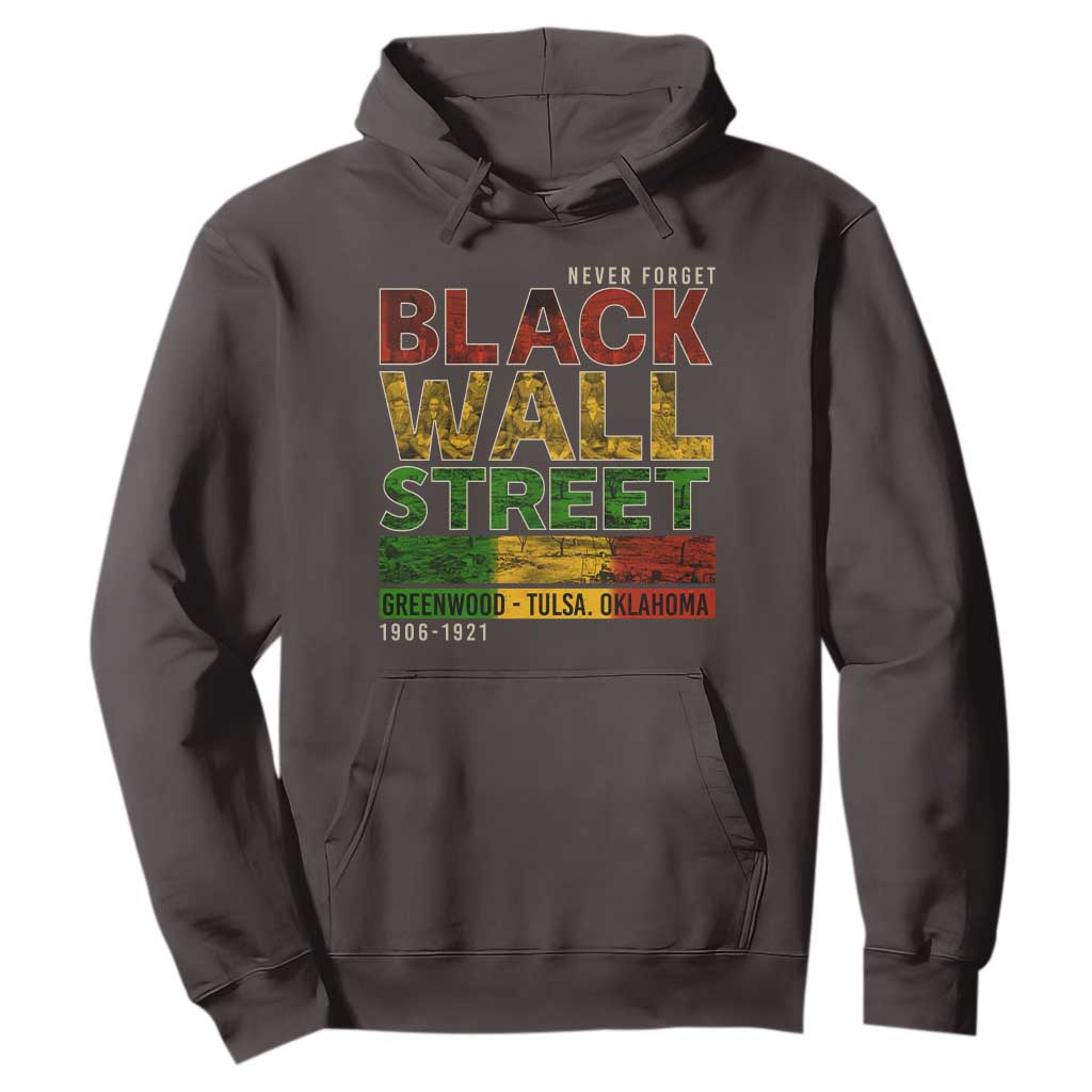 Never Forget Black Wall Street Hoodie Greenwood Tulsa Oklahoma Black History