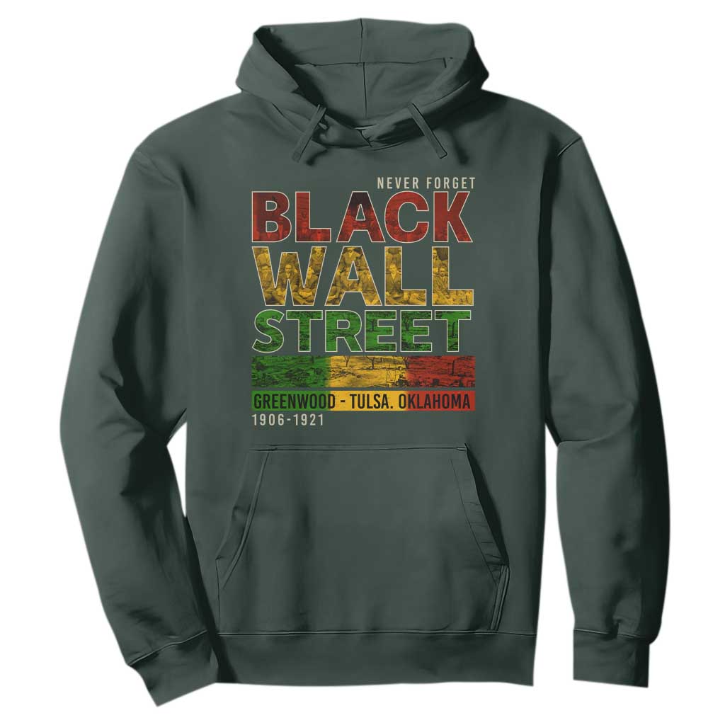 Never Forget Black Wall Street Hoodie Greenwood Tulsa Oklahoma Black History