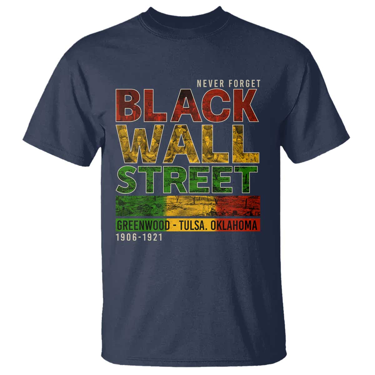 Never Forget Black Wall Street T Shirt Greenwood Tulsa Oklahoma Black History
