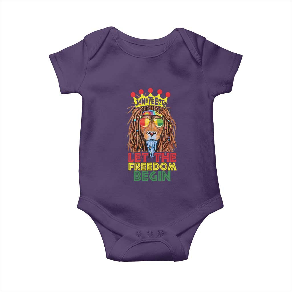 Juneteenth Baby Onesie Let The Freedom Begin Lion Rasta African American