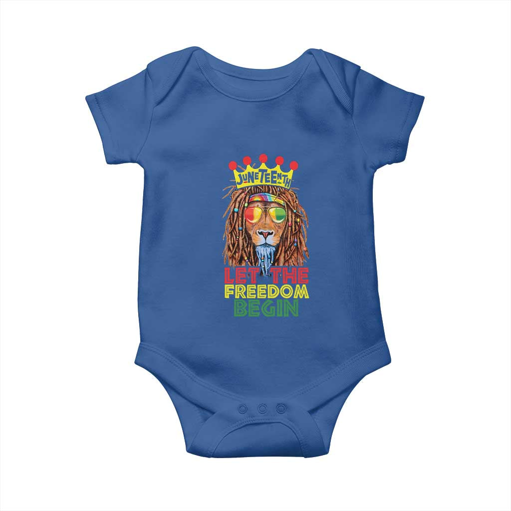 Juneteenth Baby Onesie Let The Freedom Begin Lion Rasta African American