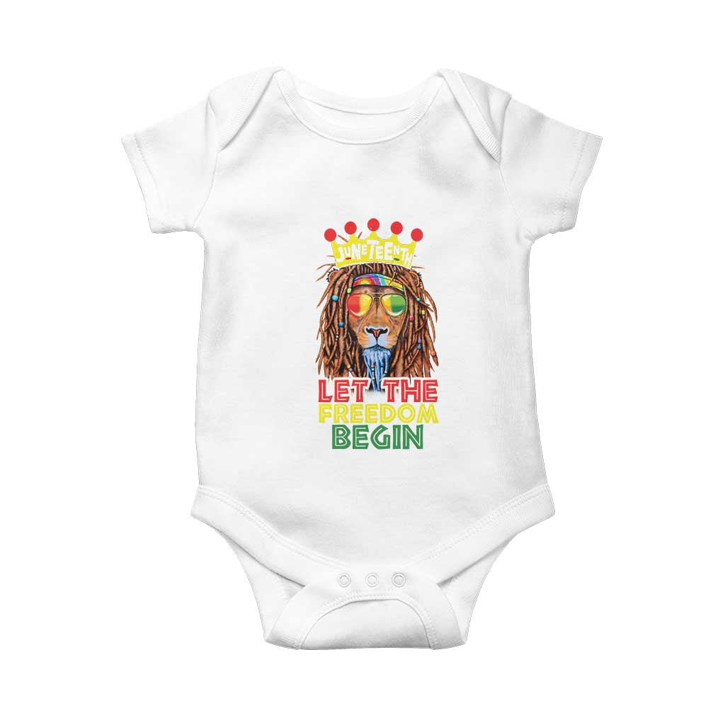 Juneteenth Baby Onesie Let The Freedom Begin Lion Rasta African American