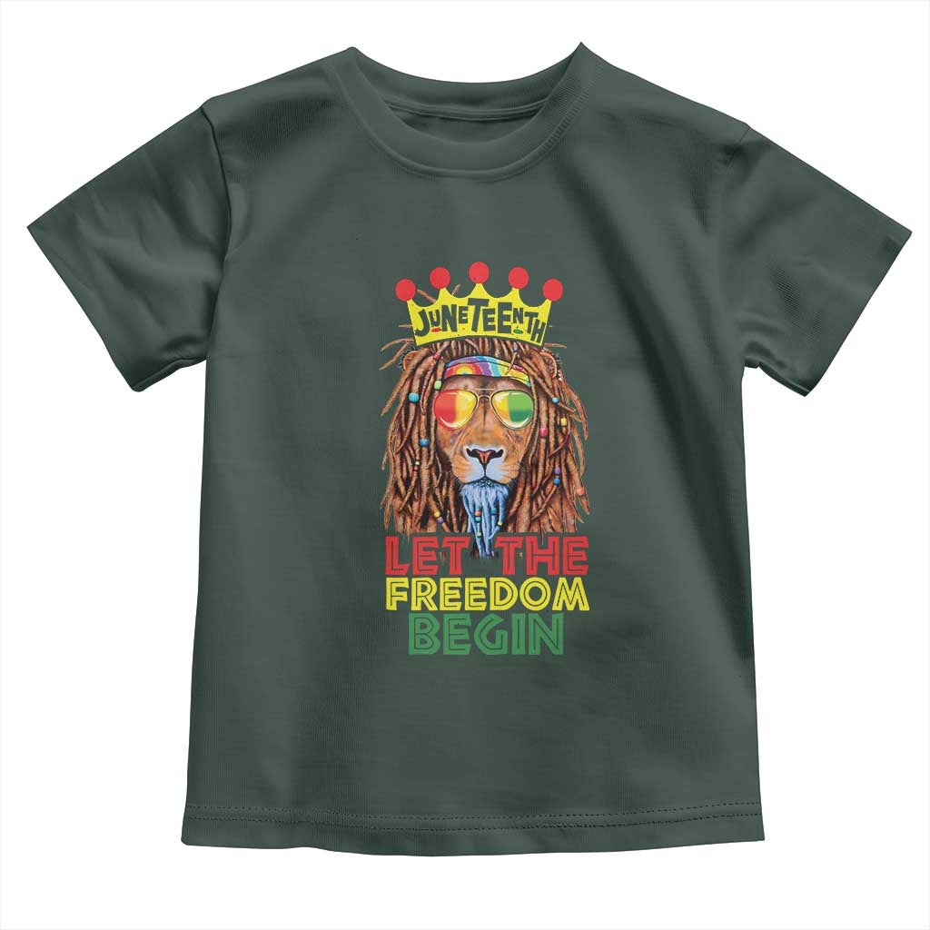 Juneteenth Baby Shirt Let The Freedom Begin Lion Rasta African American