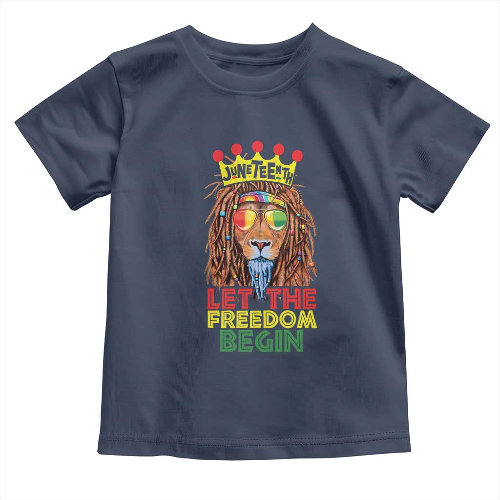 Juneteenth Baby Shirt Let The Freedom Begin Lion Rasta African American